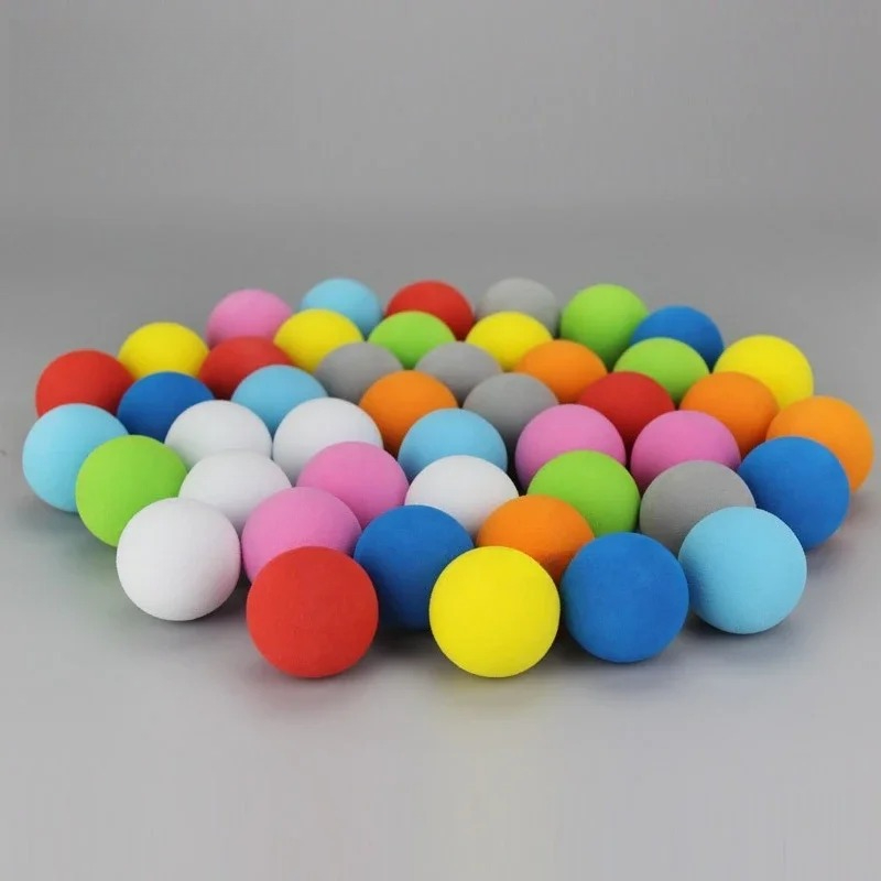 Golf Ball Premium - 50 ชิ้นลูกกอล์ฟสีสุ่มโฟม EVA ลูกบอลฝึกซ้อมในร่มของเล่นสัตว์เลี้ยงลูกบอล TX007