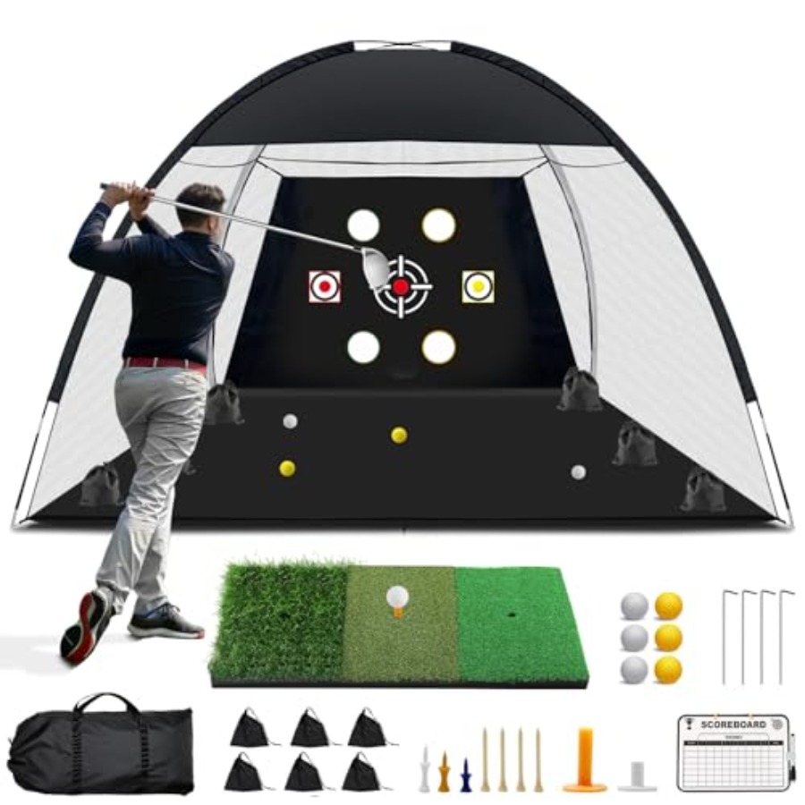 Practice Net Hitting - ตาข่ายกอล์ฟ ขนาด 10x7 ฟุต สำหรับฝึกตีกอล์ฟ พร้อมแผ่น