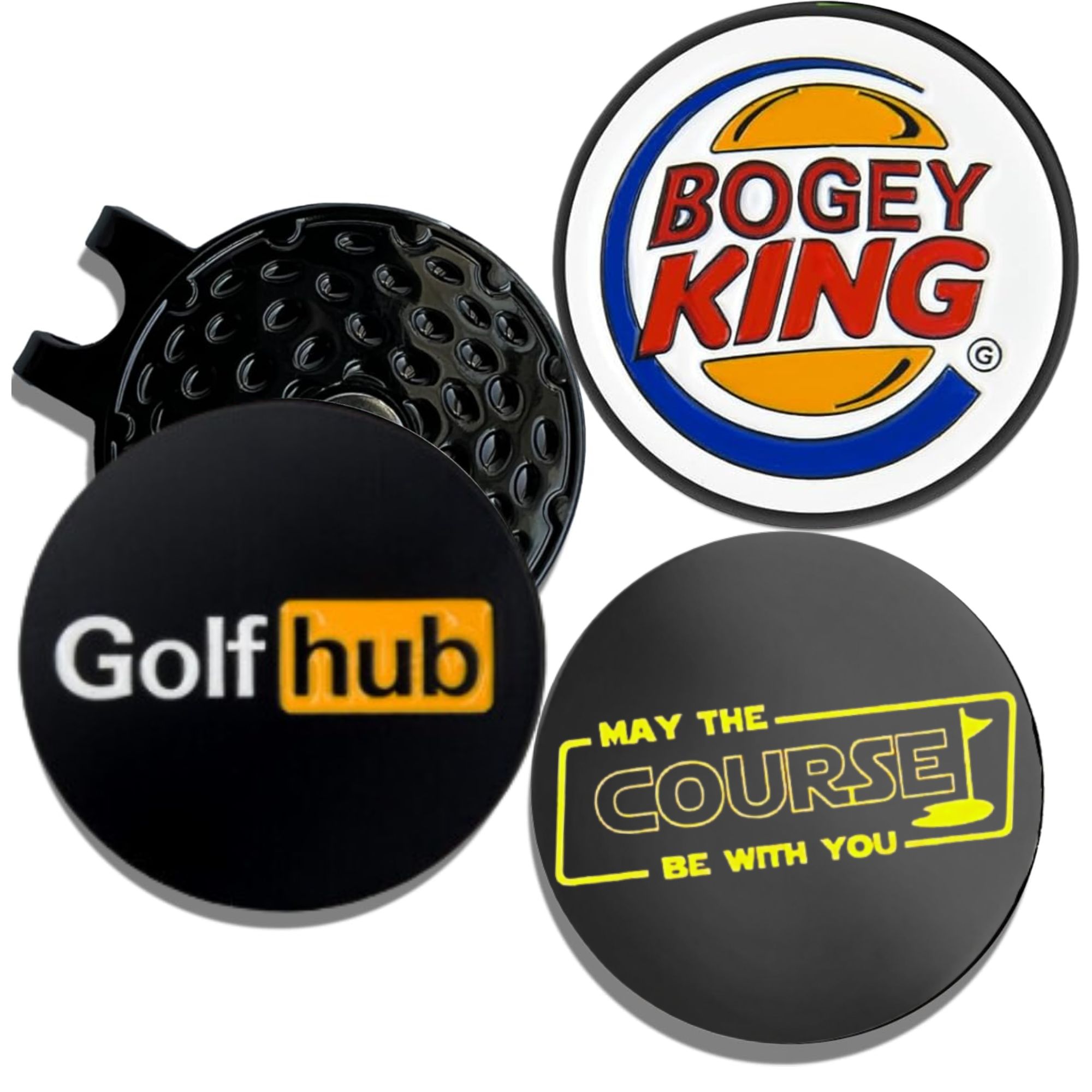 Golf Ball Premium - ที่หนีบหมวกแม่เหล็กแบบตลก 3 ชิ้น พร้อมที่หนีบหมวกแม่เหล็กแบบตลกสำหรับผู้ชาย ผู้หญิง ของขวัญกอล์ฟระดับพรีเมียม