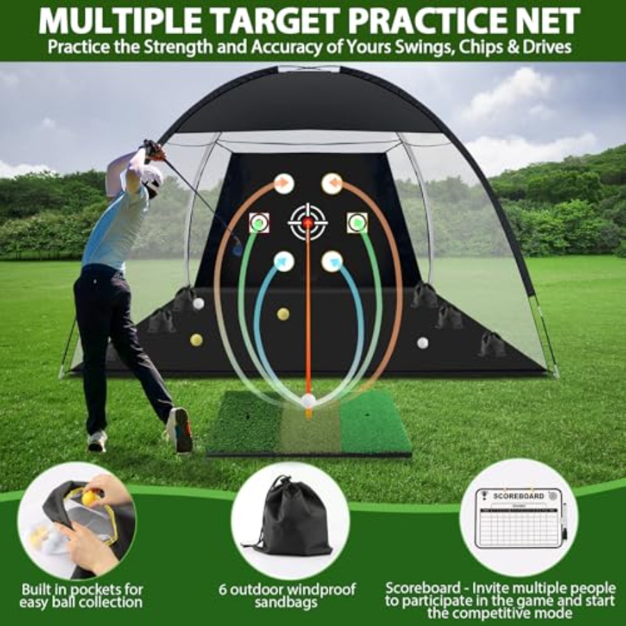 ตาข่ายกอล์ฟ ขนาด 10x7 ฟุต สำหร - Practice Net Hitting บทวิจารณ์และราคา