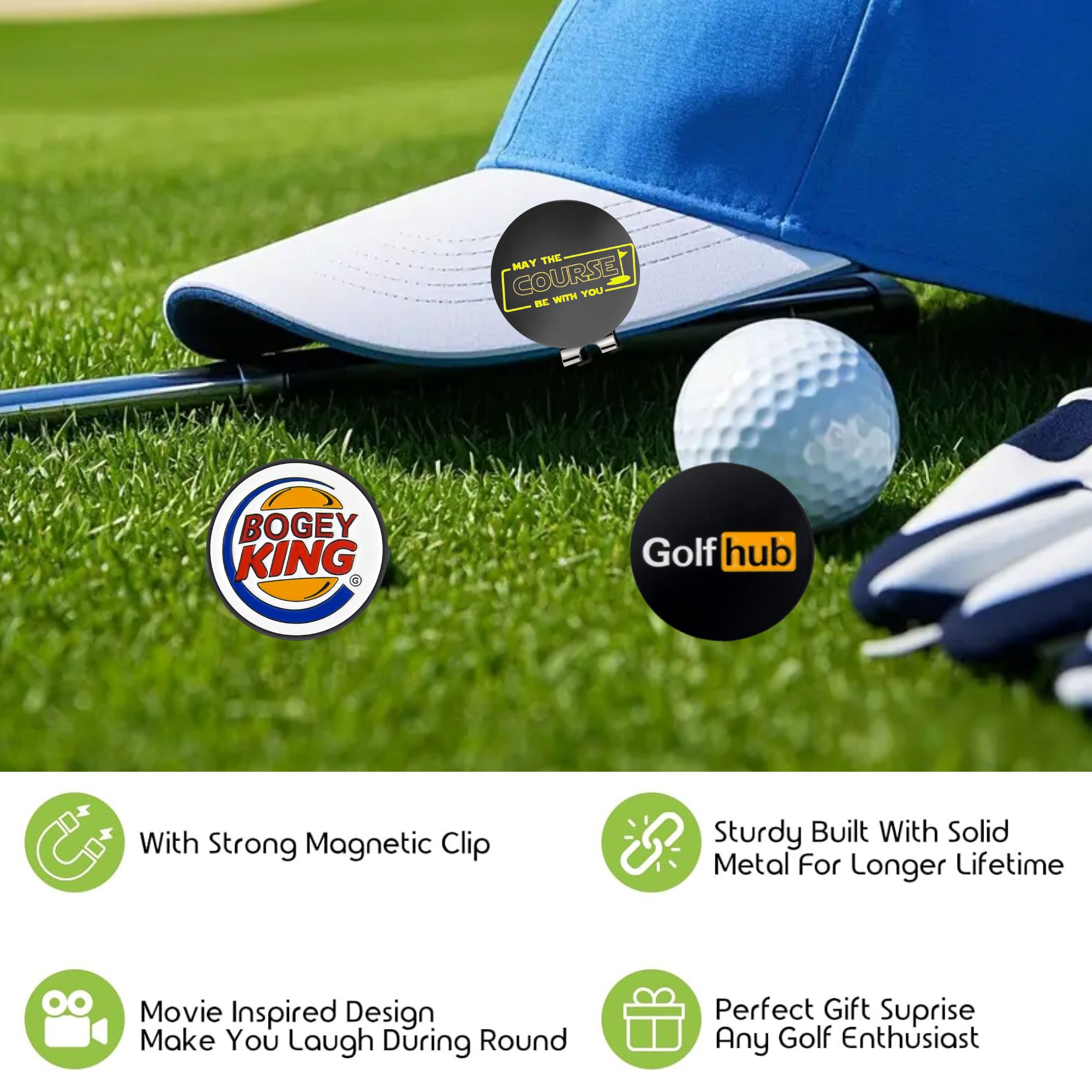 ที่หนีบหมวกแม่เหล็กแบบตลก 3 ชิ - Golf Ball Premium บทวิจารณ์และราคา